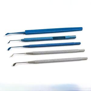 Lasik sudip peralatan bedah mikro alat bedah mikro spatula bergaris Corneal ujung melengkung - Product Image 6