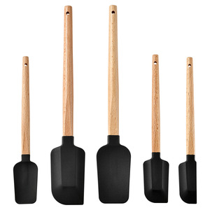 YIGO STOCKED 5-PACK Eco-Friendly Food Grade Silicone <strong>Spatula</strong> Set Dishwasher Oven Safe Kitchen <strong>Spatulas</strong> for Baking Cooking Mixing - Product Image 2