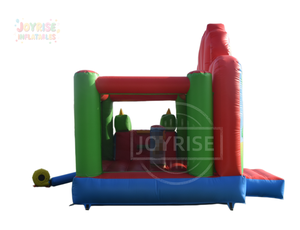 Château gonflable commercial en promotion pour enfants, maison de rebond avec toboggan sur <span class=keywords><strong>le</strong></span> thème des animaux de la savane - Product Image 4