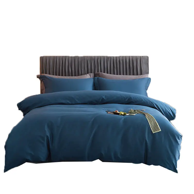 Edredon de cama de algodão, alta qualidade personalizado de luxo queen tamanho macio poliéster 4pcs edredon de cama capa de edredon casa cama