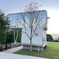 Casa Móvil de Lujo de 2 Pisos Tipo Cabaña Apple, Muebles para Casa Prefabricada Pequeña, Casa Cápsula Modular con Panel Sándwich para Villas