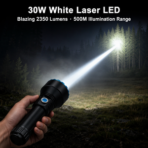 WOSEN Ice Crack 30W White Laser Hiking 2350lm <b>LED</b> Flashlight 500m Turbo Stepless <b>Rechargeable</b> USB Camping IPX5 Aluminum - Product Image 2