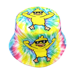 <strong>Funky</strong> Cool Cartoon Sunglasses Duck <strong>Bucket</strong> <strong>Hat</strong> Tie Dye &amp; Flexing Duck SunHat for Teens Festival Looks and Novelty Gift Giving - Product Image 5