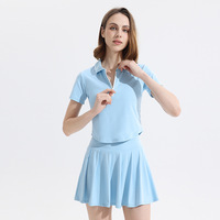 Ensemble de sport personnalisé OEM pour femmes - Tenue de tennis et de badminton en nylon polyamide à séchage rapide, ensemble 2 pièces pour le golf, la gym et la course à pied