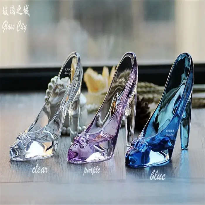 Tiktalk Cinderella Glazen Slipper Kristal Hoge Hakken Schoenen Beeldje Ornamenten Voor Meisjes Cadeau Verjaardagsfeestje Decoraties