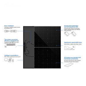 Panneaux solaires monocristallins en silicium au lithium-ion à montage au sol, haute efficacité, IP67, 860 W, taux de conversion de 24 %, MPPT - Product Image 2
