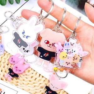 Llavero de Plástico con Dibujos Animados de KPOP <span class=keywords><strong>Stray</strong></span> Kids SKZ, Llavero Acrílico con Foto Digital Impresa con Protección UV, Tipo de Metal de Acero Inoxidable para Llaves - Product Image 4
