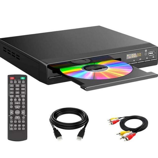 Portable Full HD CD/DVD/VCD Player with for HDMI Output Cable and USB 2.0 Input for HDMI Cable Included