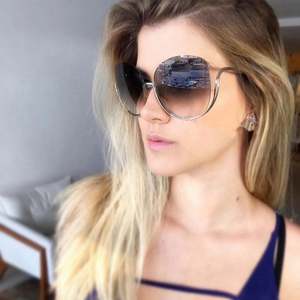 Gafas de Sol de Moda 2020, Gran Venta, Estilo Vintage, Logotipo Personalizado, Media Montura Metálica, Protección UV400, Gafas de Sol Extra Grandes para Mujer - Product Image 3