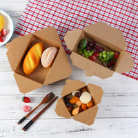 Récipient à emporter en papier biodégradable personnalisé bols en papier conteneurs d'emballage alimentaire pour salade traiteur boîte à déjeuner pour pique-nique pack alimentaire