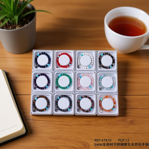 Bracciale in acciaio inossidabile con albero della vita e pietre naturali da 8 mm, gioiello con perline per donna, accessorio di moda - Product Image 3