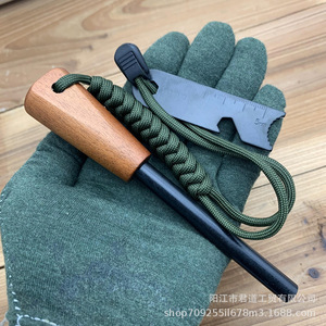 Allume-feu en magnésium avec manche en bois 10100, outil de survie pour le camping et les activités de plein air, étanche et résistant au vent - Product Image 4