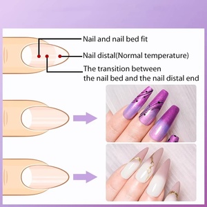 Vernis à ongles thermique en gel caoutchouc 7 ml, couleur nude violette scintillante, effet changeant, longue tenue - Product Image 6