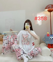 Conjunto de Pijama de 3 Piezas de Manga Corta con Dibujos Animados para Mujer, Talla Única, Ropa de Dormir con Dibujos Animados para Primavera, Verano y Otoño