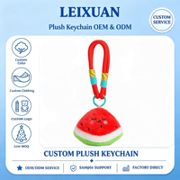 Porte-clés en peluche mignon en forme de tranches de pastèque, breloque de sac colorée, pendentif pour sac à dos et sac à main, cadeau décoratif