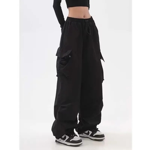 Nuovo arrivo stile Y2K da <span class=keywords><strong>donna</strong></span> Street Wear <span class=keywords><strong>pantaloni</strong></span> a vita con cordoncino basso <span class=keywords><strong>pantaloni</strong></span> larghi Cargo con paracadute <span class=keywords><strong>pantaloni</strong></span> Casual da <span class=keywords><strong>donna</strong></span> - Product Image 2