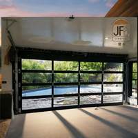 Porte de garage transparente personnalisée en aluminium et verre, à commande automatique à distance, finition moderne, d'occasion
