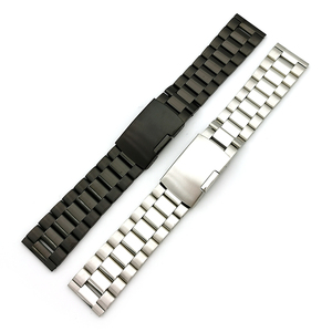 3 cuentas 18 20 22mm extremo curvo metal sólido Acero inoxidable <span class=keywords><strong>reloj</strong></span> banda <span class=keywords><strong>reloj</strong></span> pulsera con hebilla de despliegue - Product Image 3