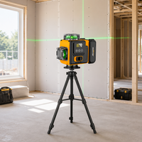 Laser industriel autonivelant à faisceau vert 360° pour la construction avec batterie au lithium, largeur de ligne verte 3 mm
