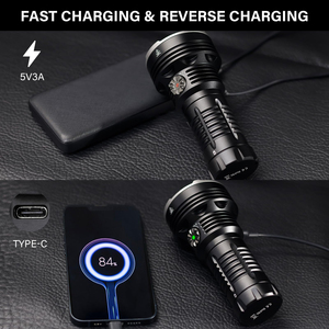 ไฟฉายระยะไกล 3000LM 900 ม. แสงสูงสุด ปรับซูมได้ ระยะไกลพิเศษ - Y30 ไฟฉายกำลังสูง ปรับโฟกัสได้ - Product Image 3