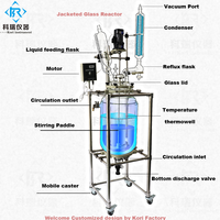 Réacteur en verre à double enveloppe pour laboratoire de chimie, pour expériences de réaction agitée (système de réacteur personnalisé)