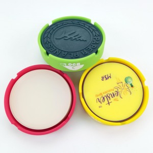 Cup chủ chai chủ bảng Mat và <span class=keywords><strong>pad</strong></span> phụ kiện Silicone cup Mat chủ Silicone cup Coaster Bộ với lưu trữ Giá hộp - Product Image 2
