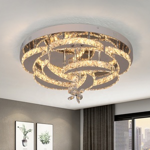 Plafoniera Moderna a LED da 56W da Magazzino USA per Hotel e Soggiorno con Finitura a Specchio Cristallo - Product Image 1