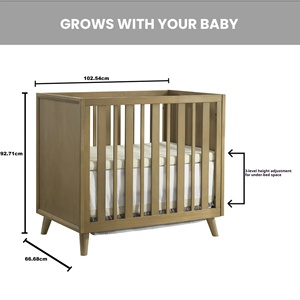 Factory Wholesale Eco-friendly Multifunctional Solid Wood Crib Pine <strong>Baby</strong> Bed <strong>Cradle</strong> Splicing Big Bed European American Style - Product Image 3