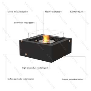 CRUISE 800mm fogata independiente cuadrado Metal madera/Gas/Alcohol/estufa electrónica para cocinar al aire libre gran Villa decorativa <span class=keywords><strong>Bon</strong></span> - Product Image 6