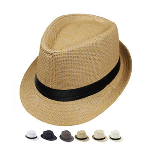 Sombrero de Pescador HT-2199 de Paja para Playa, Ala Estrecha, Protección Solar, Estilo Fedora, para Verano - Product Image 1