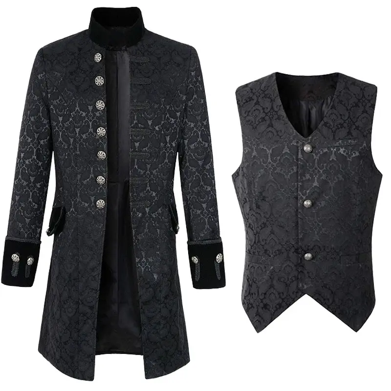 Gabardina Steampunk para hombre, chaqueta de esmoquin Vintage del príncipe, abrigo Medieval renacentista, traje de Cosplay victoriano Edwardian, 2022