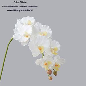 7 pièces tissu fait à la main Phalaenopsis décoratif Simulation fleur neige automne poème Notes plantes vertes mariage MW18906 fabricants - Product Image 6