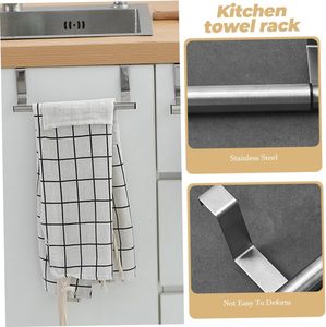 Space-Saving No-Drill <b>Over</b> <b>Door</b> Towel Rack Stainless Steel Retractable <b>Hook</b> Hanger for Kitchen Cabinet & Bathroom Storage Rack - Product Image 3