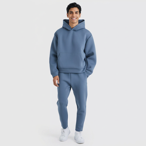 Conjunto de Sudadera con Capucha y Pantalones Deportivos Unisex con Logotipo Personalizado, Tejido Grueso de Felpa Francesa de 500 g, Transpirable, Estilo Urbano, para Invierno - Product Image 1