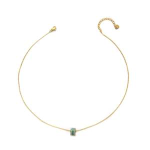 Collar con Colgante de Cadena de Serpiente Chapado en Oro Fino E295-190-042L con Acero Inoxidable 316L - Product Image 1