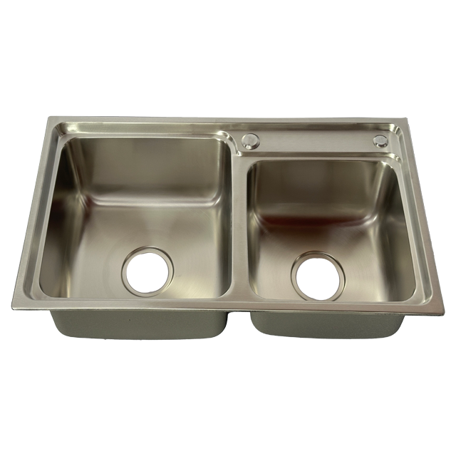 Double-basin sink (flat edge)8245