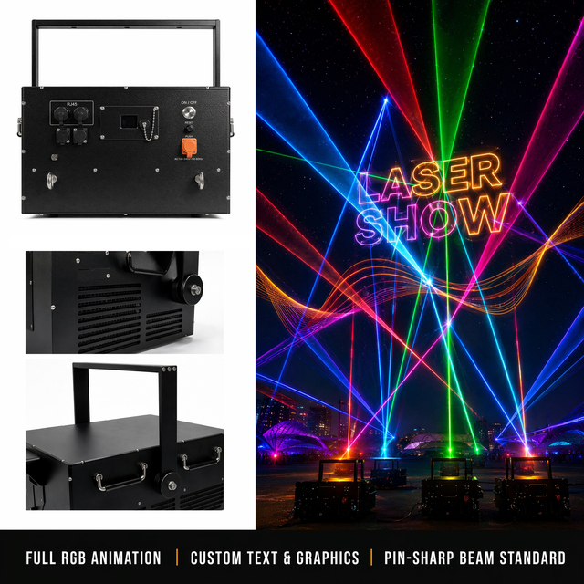 50W RGB Animation Laser Projector Outdoor Waterproof IP65 Stage Light DMX512 FB4 for APP Control Aluminum Alloy Hanging