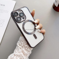 Coque transparente en TPU à succès 2026, protection arrière transparente, étui de téléphone magnétique souple et coloré pour iPhone 17 Pro Max 16 15