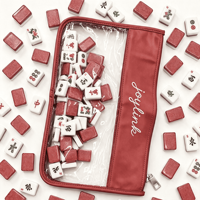 Pochette pour tuiles de mahjong, sac de rangement transparent en PVC avec fermeture éclair, étui de voyage portable et étanche pour jeu de mahjong américain, directement de l'usine