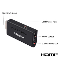 Convertidor Bitfunx Compatible con HD para PS2, Adaptador de Audio y Video con Cable USB para SONY Playstation 2 PS2 PS3