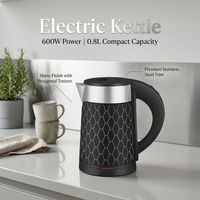 Bouilloire électrique en acier inoxydable 304, 0,8 L, 600 W, portable, avec contrôle de la température et design sans fil