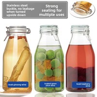 Bouteilles en verre borosilicate hermétiques à bouchon basculant 500ml/750ml/1L pour restaurants, cafés, vente au détail, emballage personnalisé avec logo