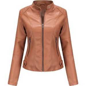Chaqueta de cuero genuino de alto rendimiento para mujer, para invierno, transpirable, cómoda, nuevo diseño, con tejido de punto. - Product Image 3