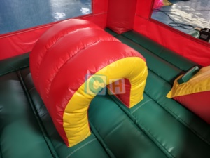 Château gonflable commercial rouge pour enfants avec toboggan intérieur sec – Combo de jeu gonflable pour fêtes - Product Image 6