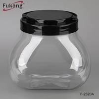 Pot plastique rond pour stockage de poudre, large contenant rond et droit de 2700ml pour nourriture en pet, transparent, de haute qualité