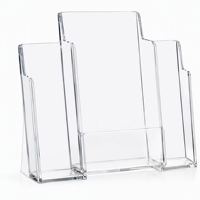 Support de brochure en acrylique personnalisé, présentoir de comptoir transparent pour dépliants, organisateur de tris dossiers, support de poche avec logo OEM