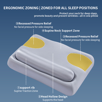 Oreiller cervical ergonomique multifonction 2 en 1 de luxe, sans compression du visage, sommeil profond, mousse à mémoire de forme, oreiller de beauté