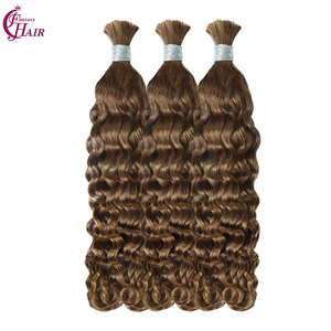 Fh Chất lượng cao ý xoăn tóc con người số lượng lớn không có sợi ngang bện số lượng lớn phần mở rộng tóc đôi rút ra bện tóc con người - Product Image 1