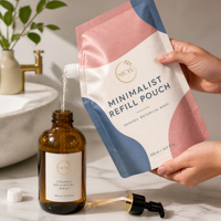 Pochette souple personnalisée avec bec verseur pour liquides, emballage stand-up OEM ODM pour gel douche, shampoing, cosmétiques