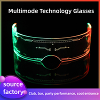 Cyberpunk LED visière lunettes lumineuses lunettes de soleil futuristes Cool danse plancher technologie fête coloré lueur pour adulte pour enfant